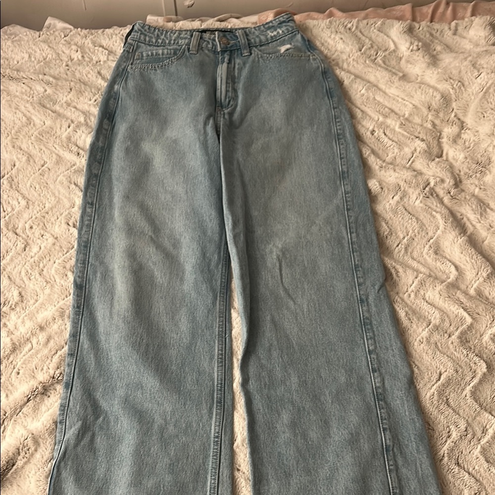 Hollister Blue Flare Wide Leg Jeans